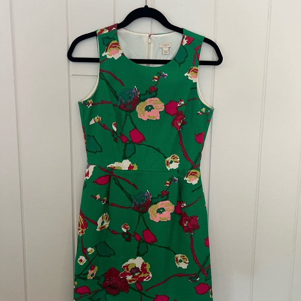 J Crew Floral Green Dress